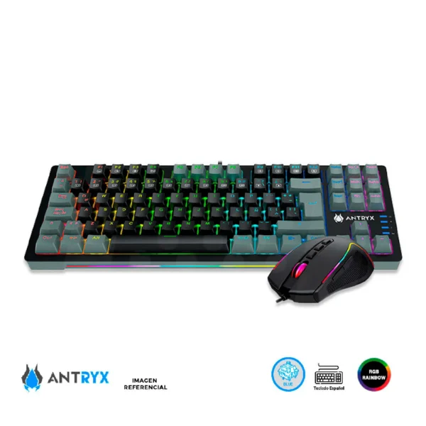 Kit Gamer Antryx | Teclado Mecánico y Mouse GC-5500 | Switch Azul