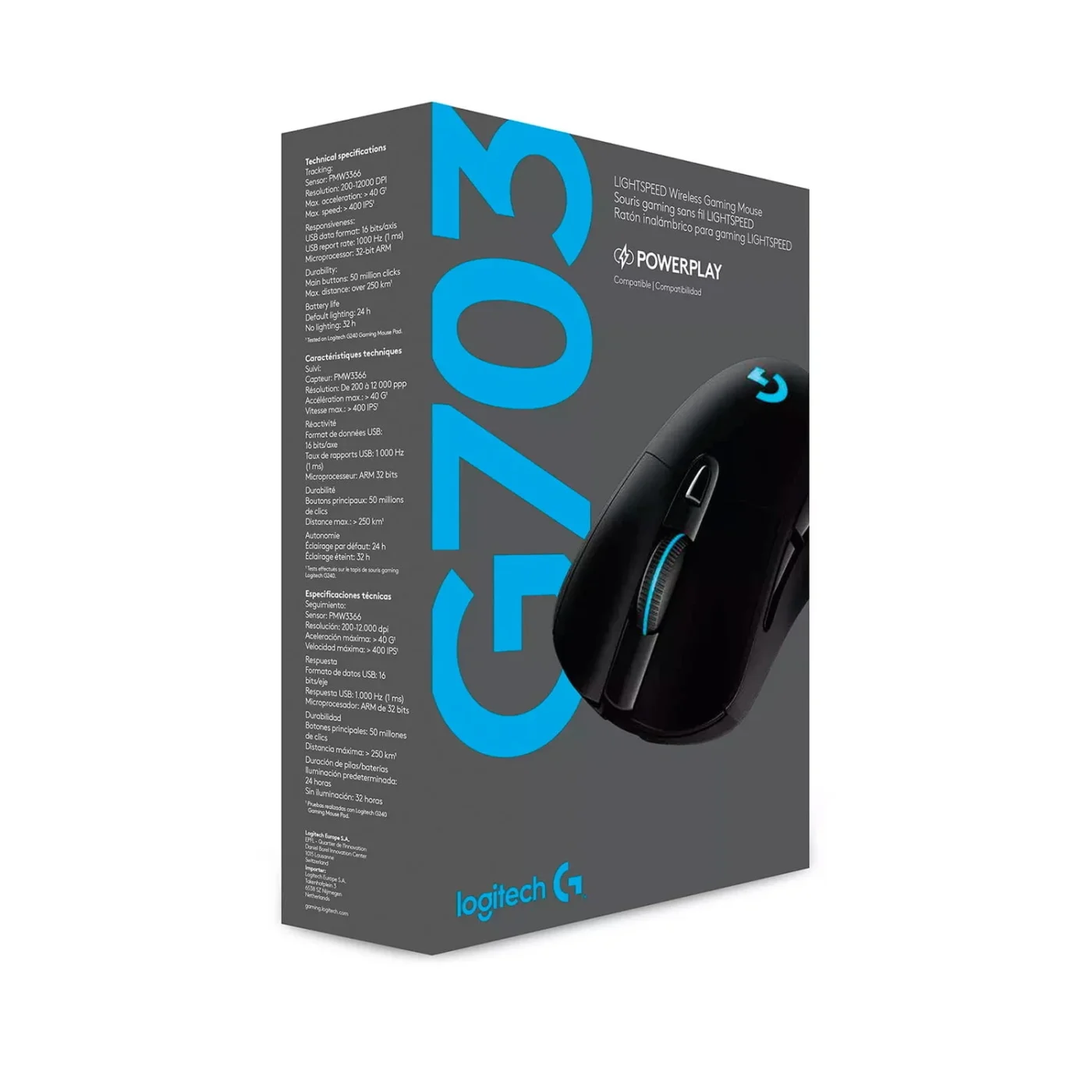 Mouse Logitech G703 Gamer Lightspeed Wireless Black | 910-005638 - Imagen 2